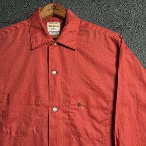 Vtg 50s 60s Thin Cotton Camp Dad Button Up Shirt Embroidered Rolex Crown M